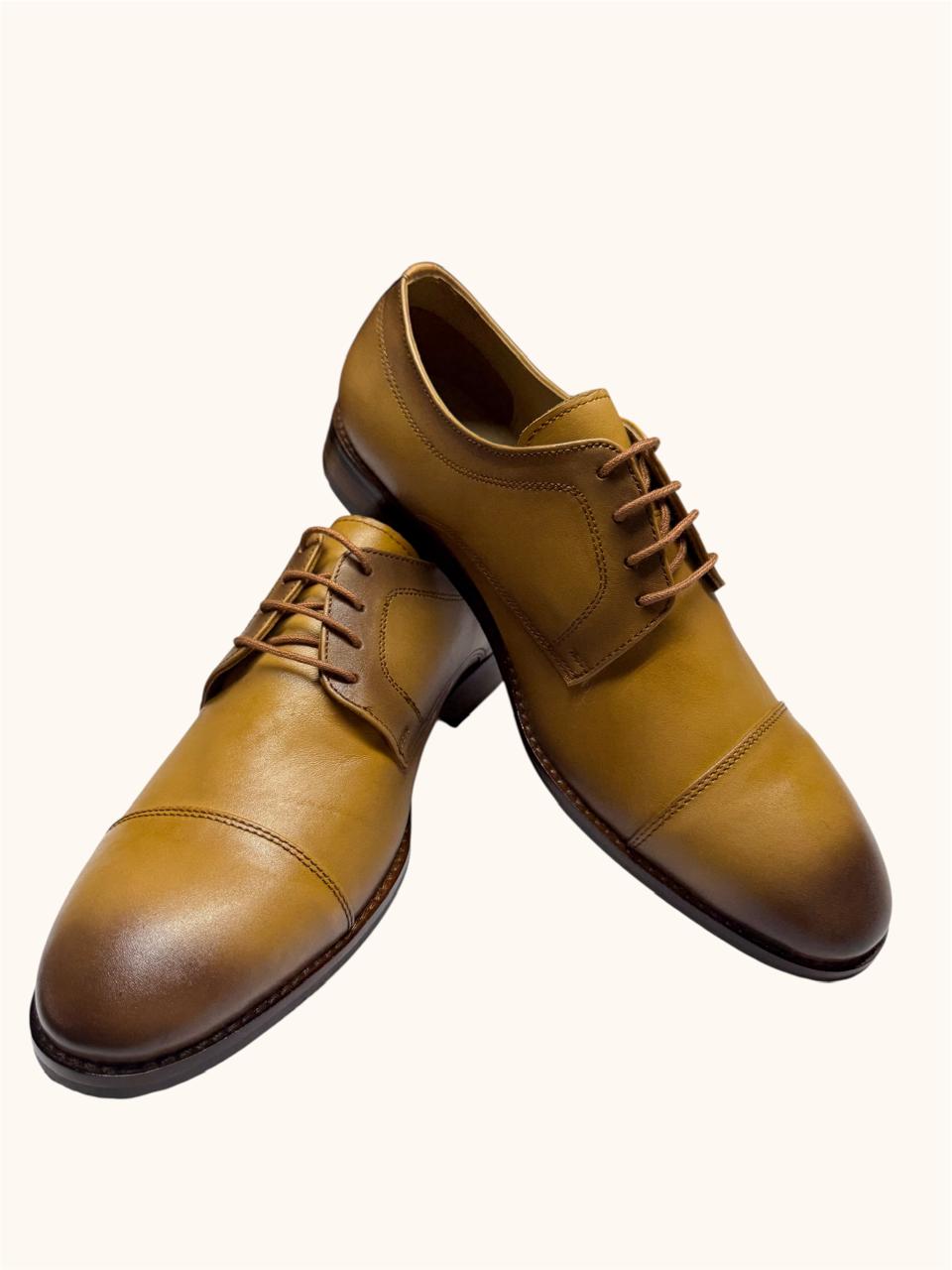 TAN LEATHER OXFORD SHOES