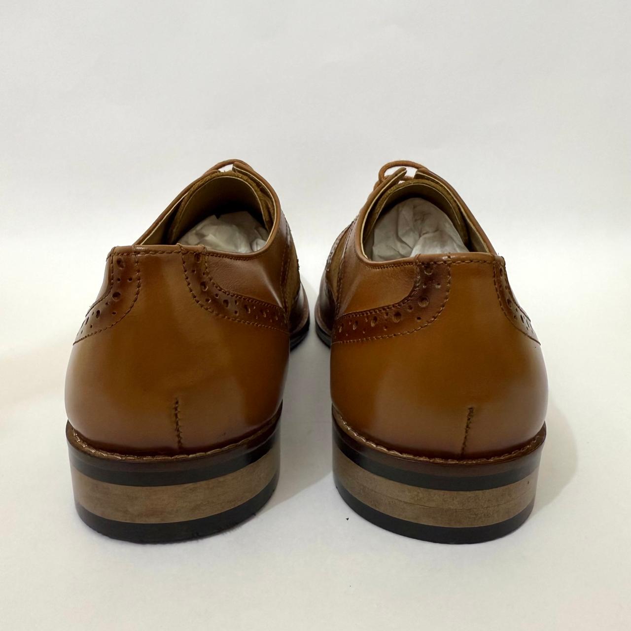 TWO-TONE LEATHER & SUEDE WINGTIP BROGUES