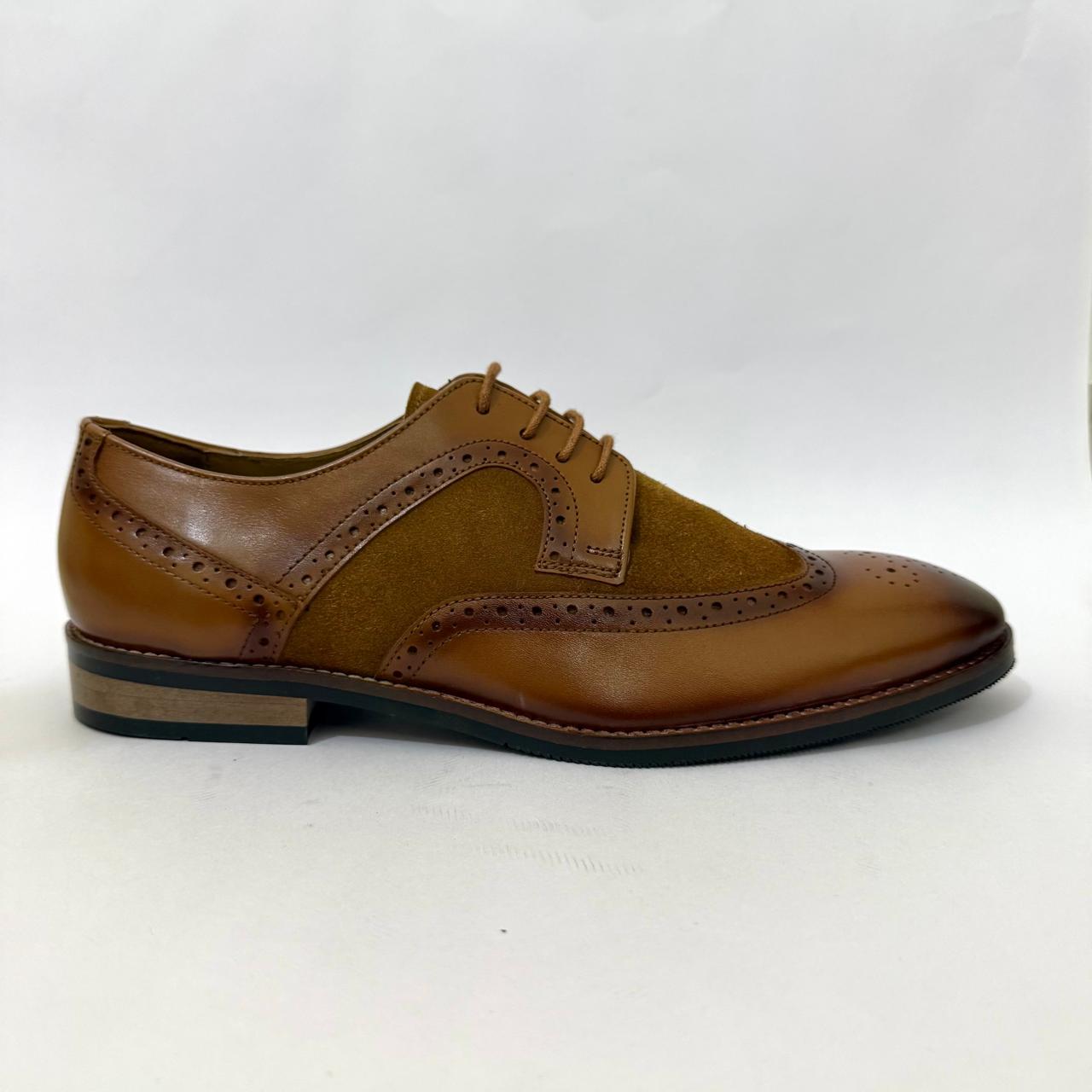 TWO-TONE LEATHER & SUEDE WINGTIP BROGUES