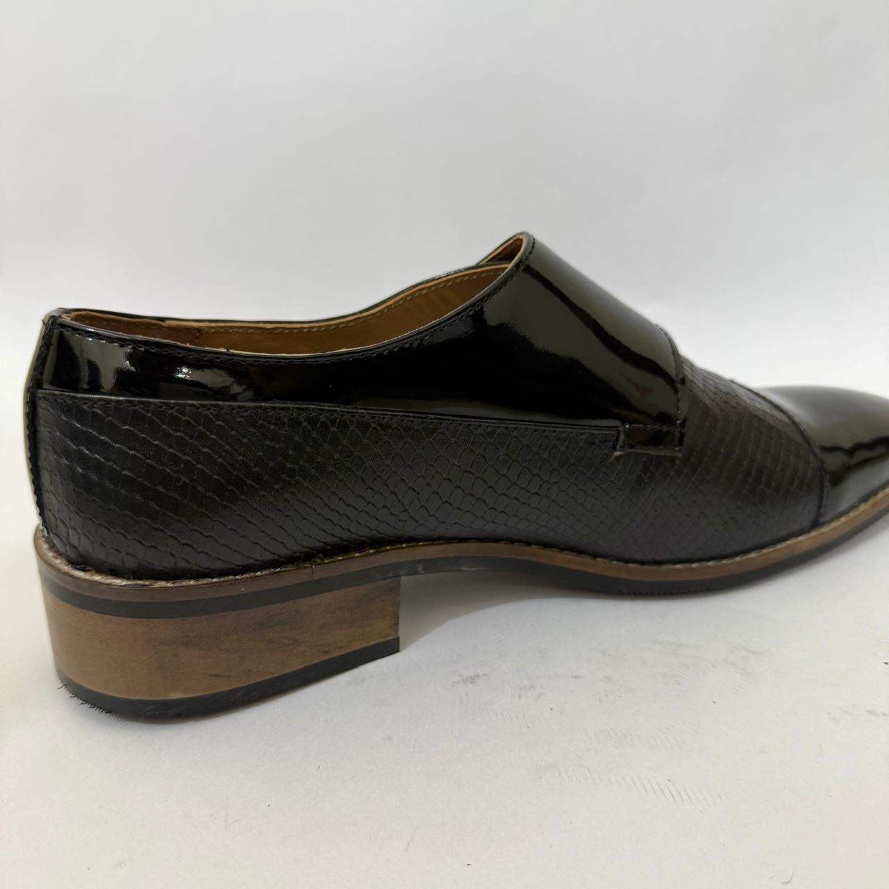 BLACK TEXTURED DOUBLE MONK STRAP FORMALS