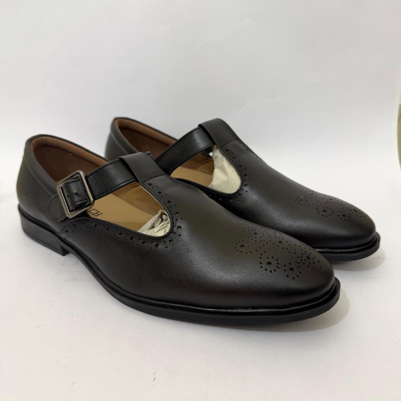 CLASSIC BLACK T-STRAP BROGUES