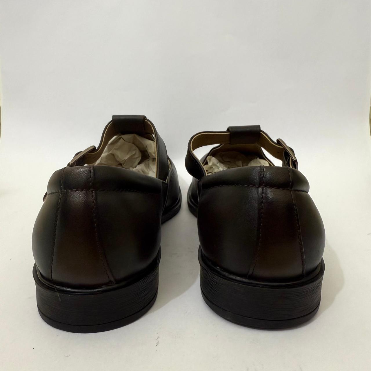 CLASSIC BLACK T-STRAP BROGUES