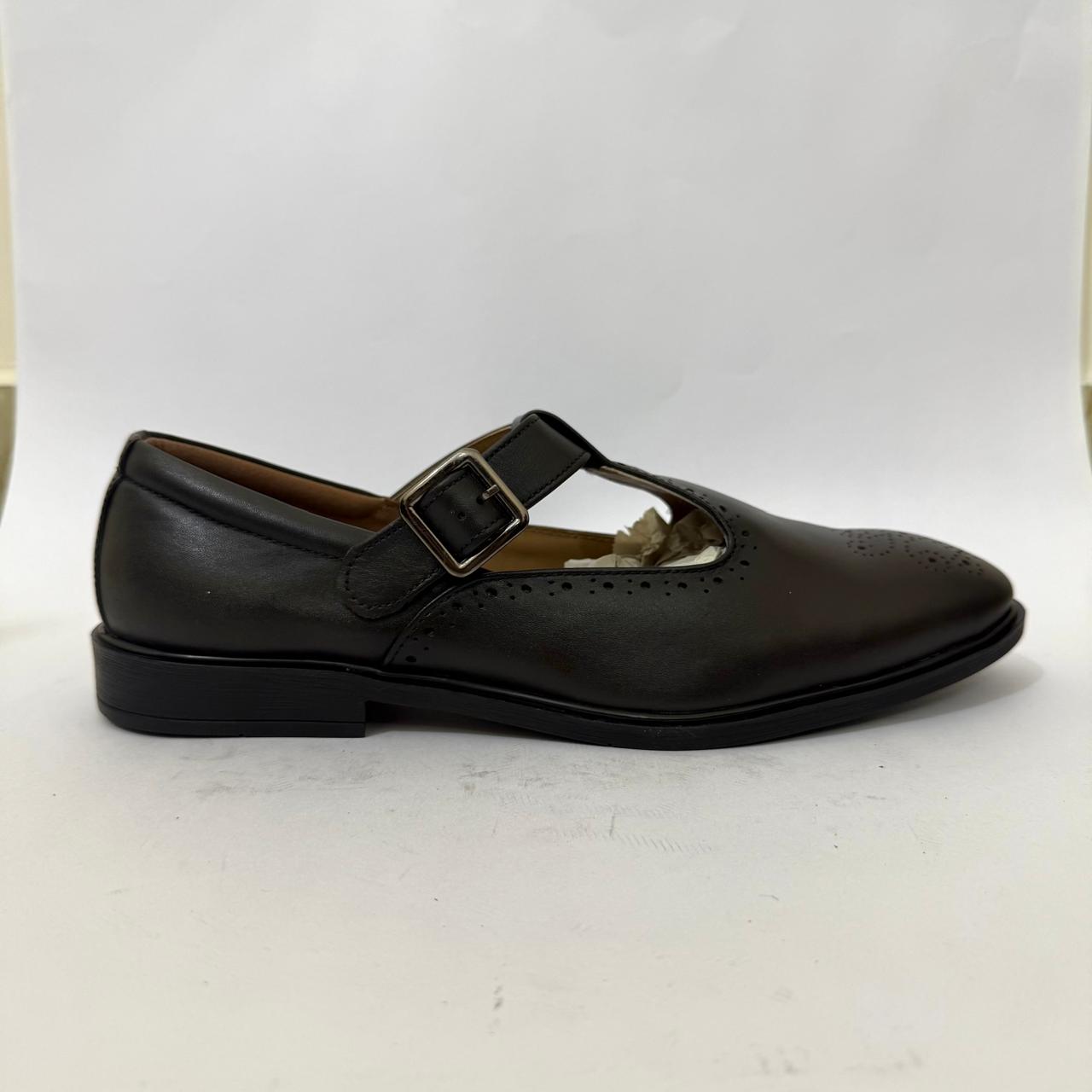 CLASSIC BLACK T-STRAP BROGUES