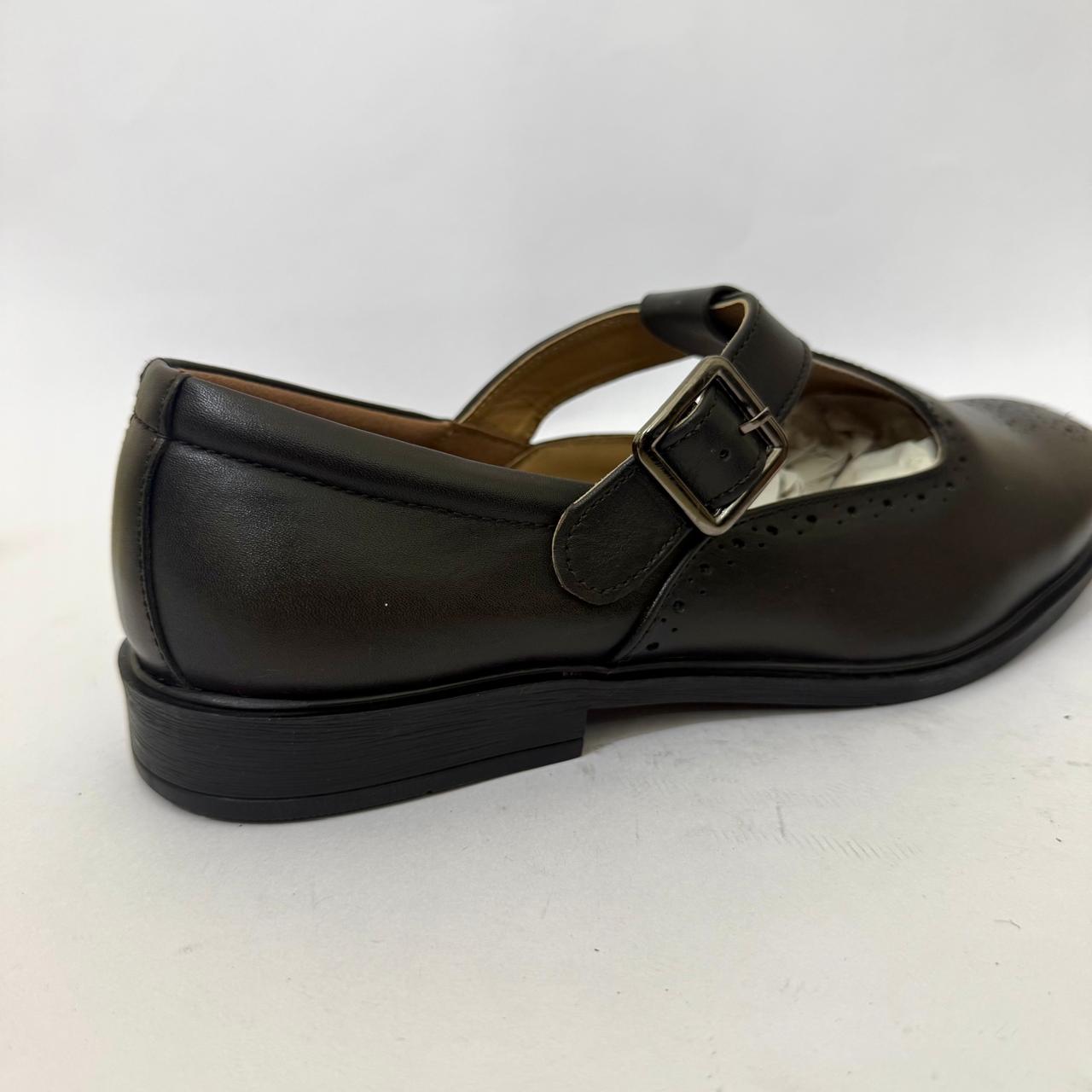 CLASSIC BLACK T-STRAP BROGUES