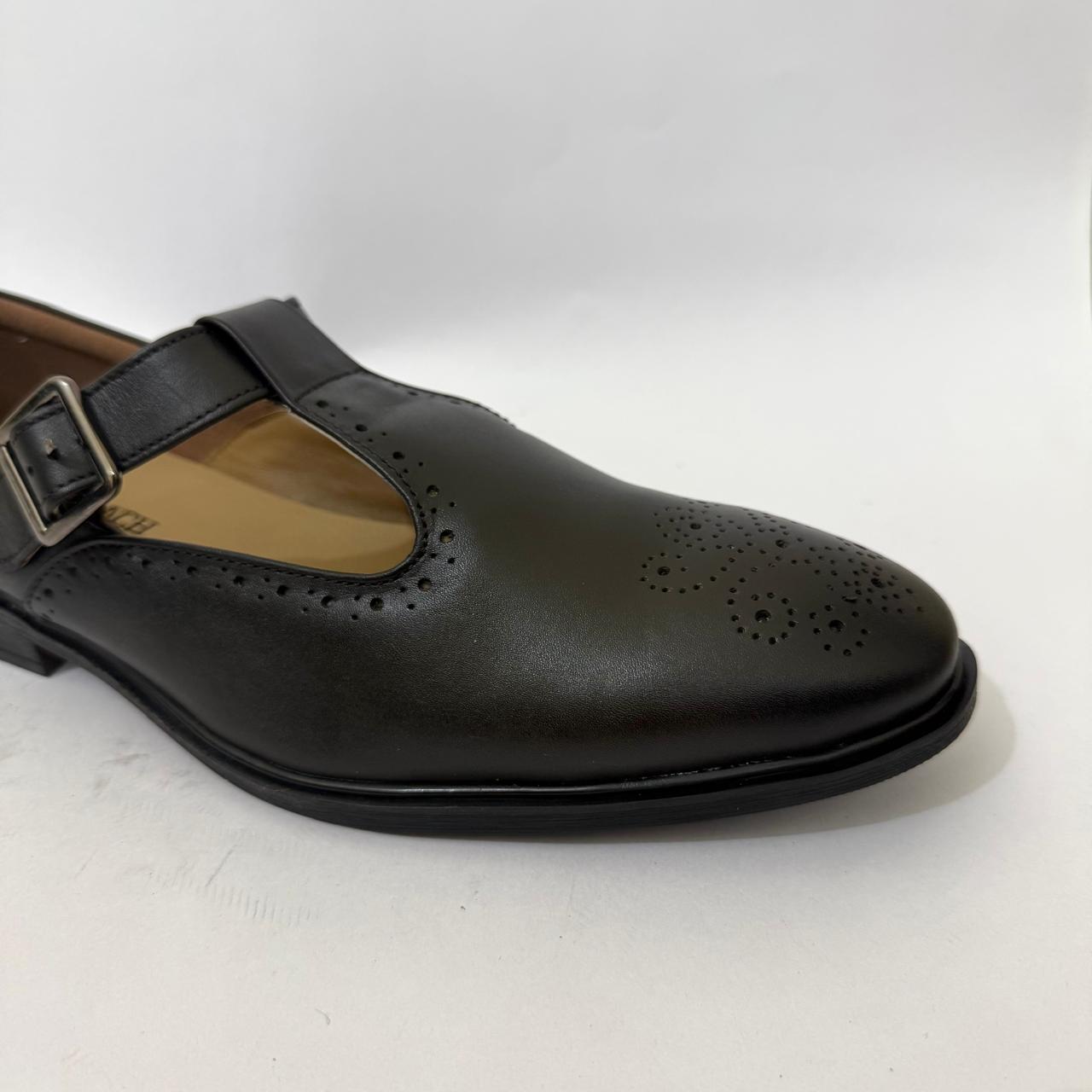 CLASSIC BLACK T-STRAP BROGUES
