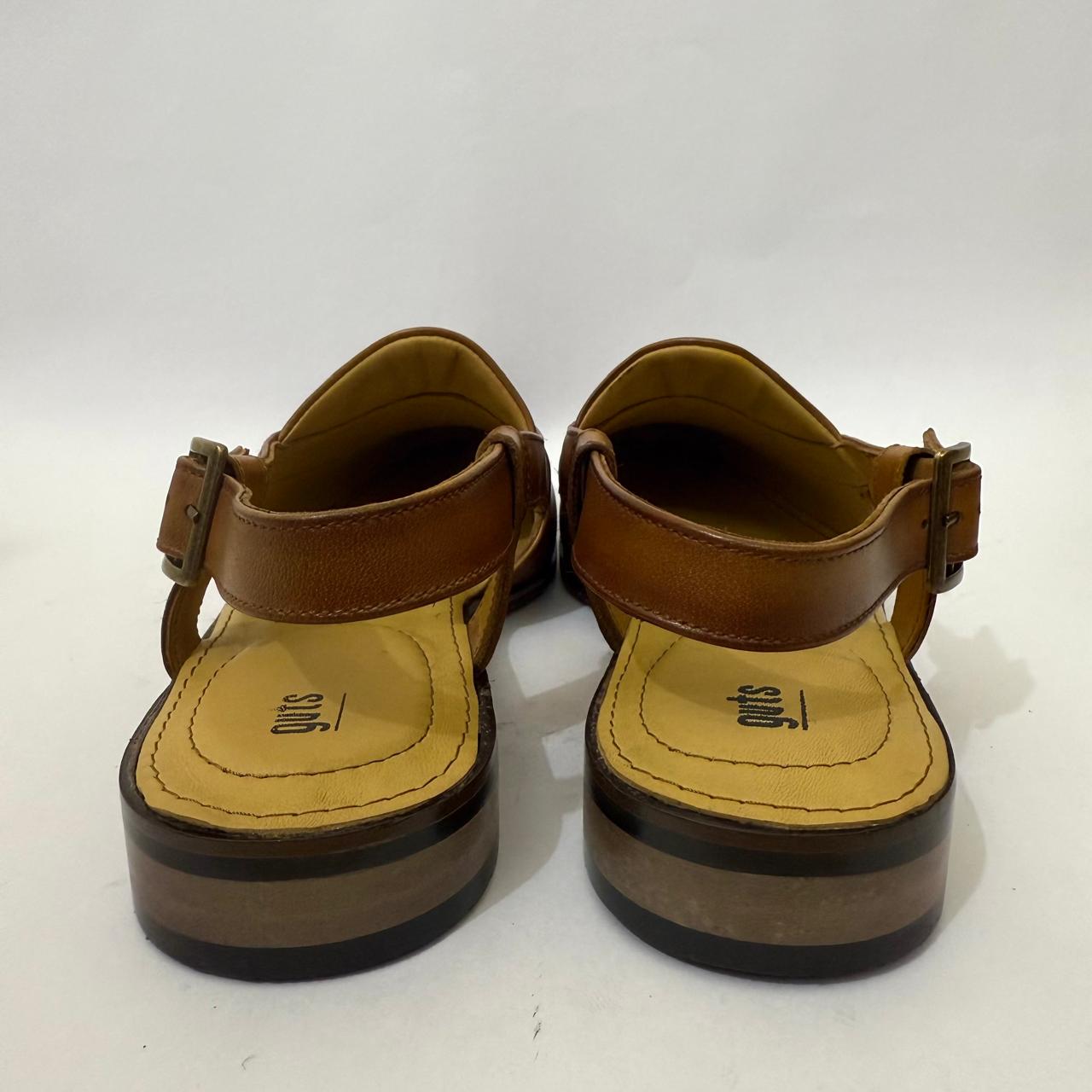 TAN CUT-SLING SANDALS