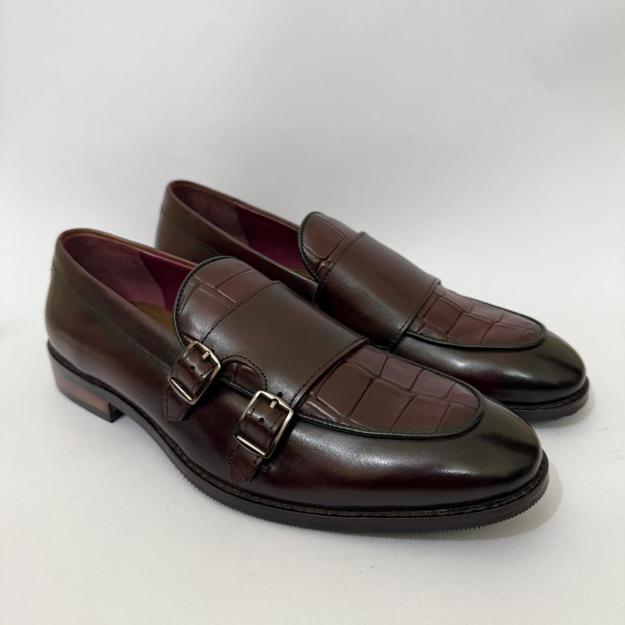 BURGUNDY DOUBLE MONK LOAFERS