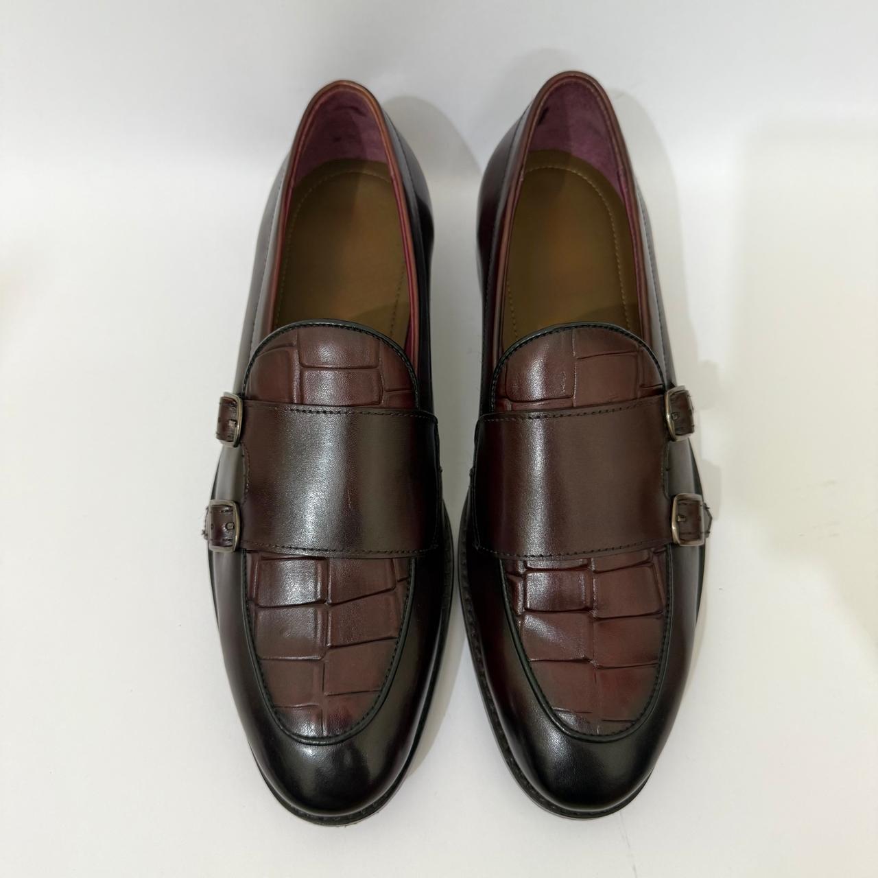 BURGUNDY DOUBLE MONK LOAFERS
