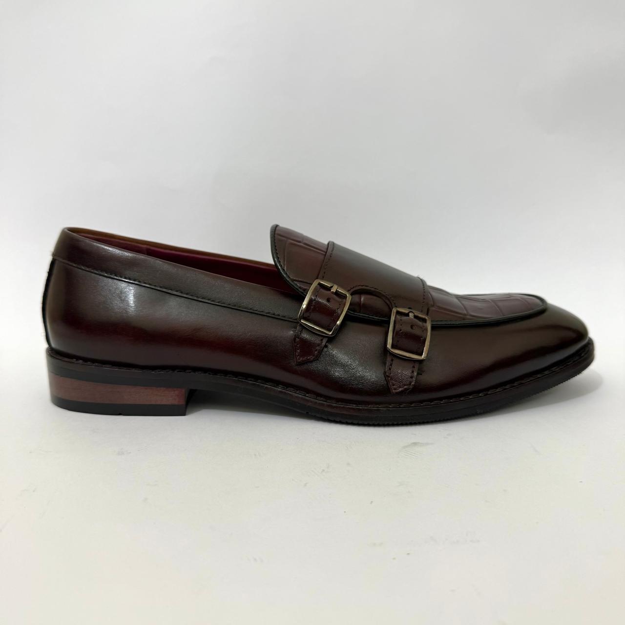 BURGUNDY DOUBLE MONK LOAFERS
