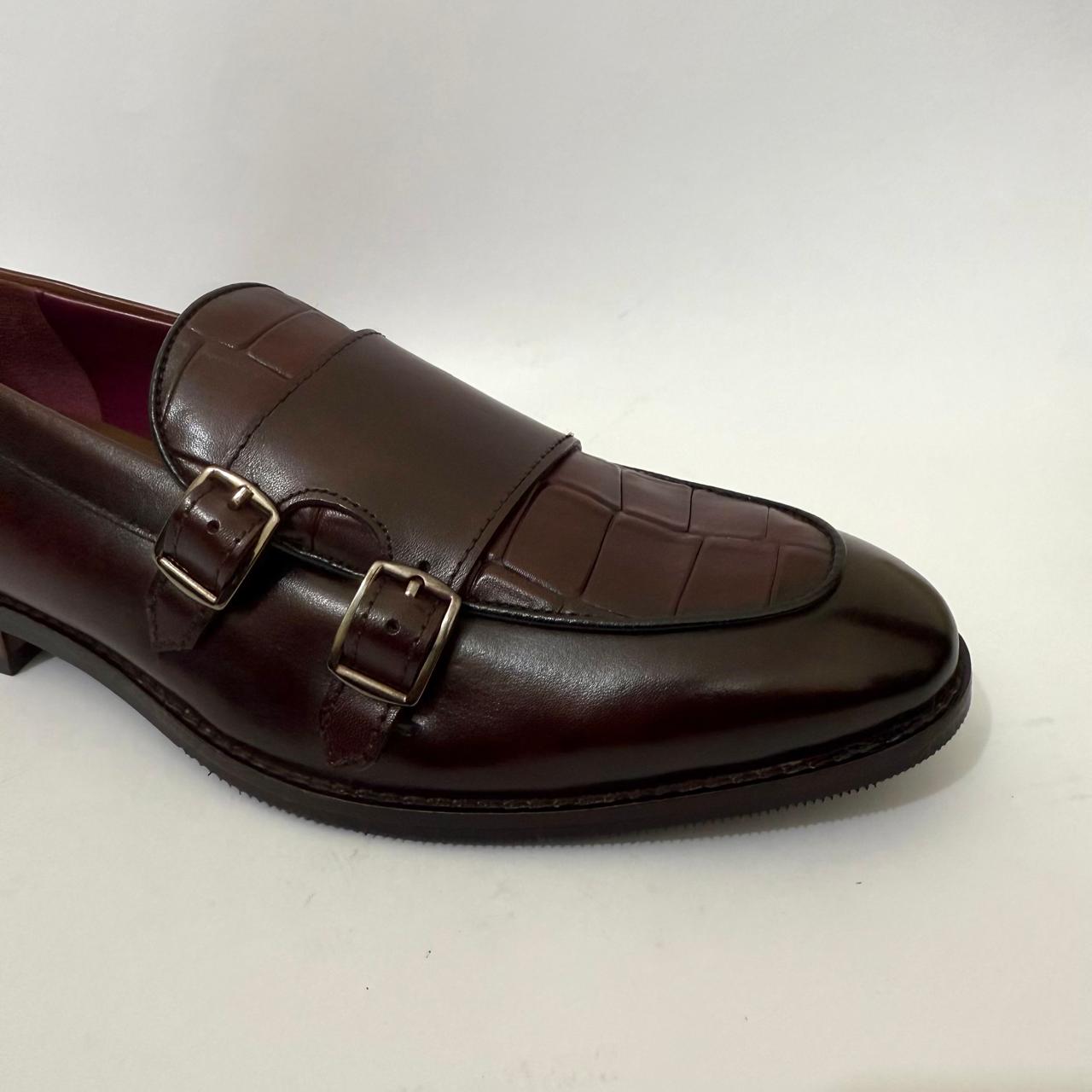BURGUNDY DOUBLE MONK LOAFERS