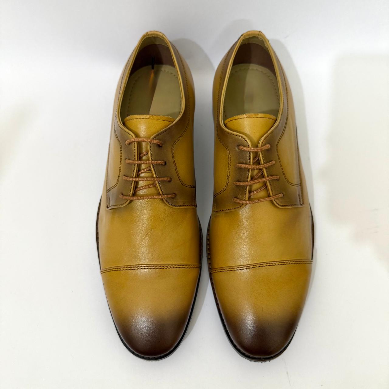 TAN LEATHER OXFORD SHOES