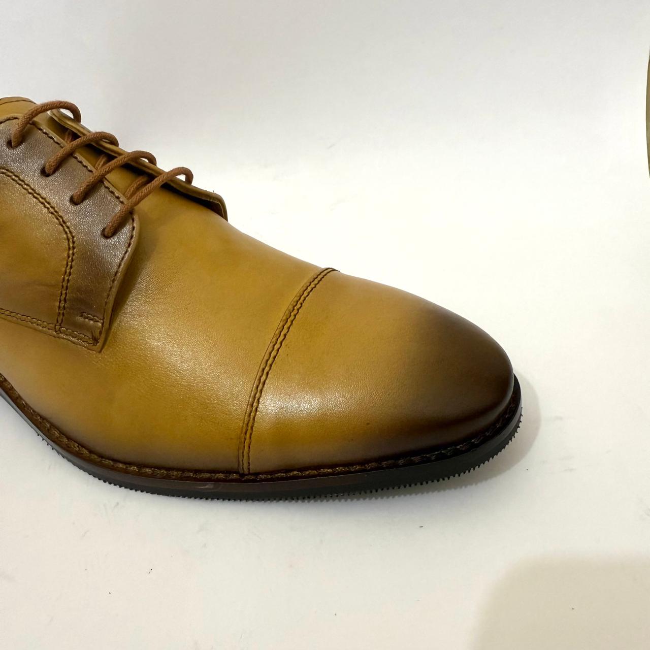 TAN LEATHER OXFORD SHOES