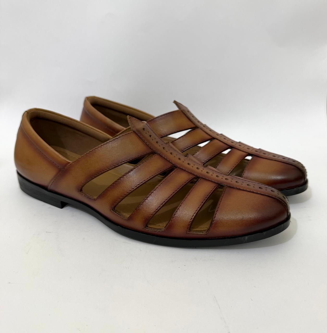 CLASSIC BROWN LEATHER FISHERMAN SANDALS