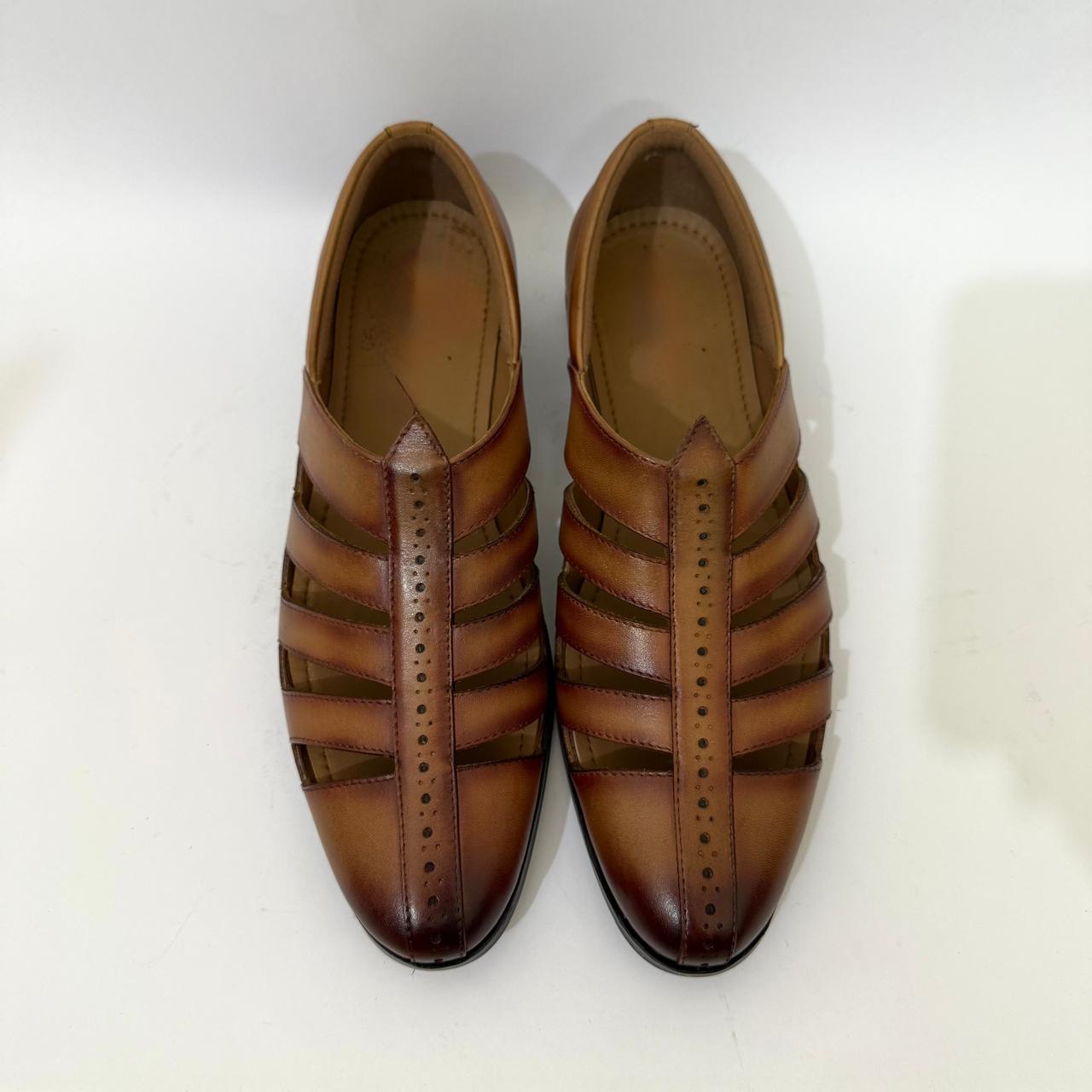 CLASSIC BROWN LEATHER FISHERMAN SANDALS