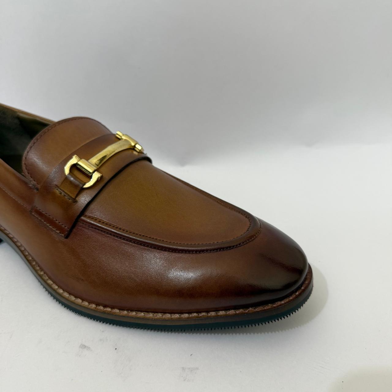 TAN LEATHER HORSEBIT LOAFERS