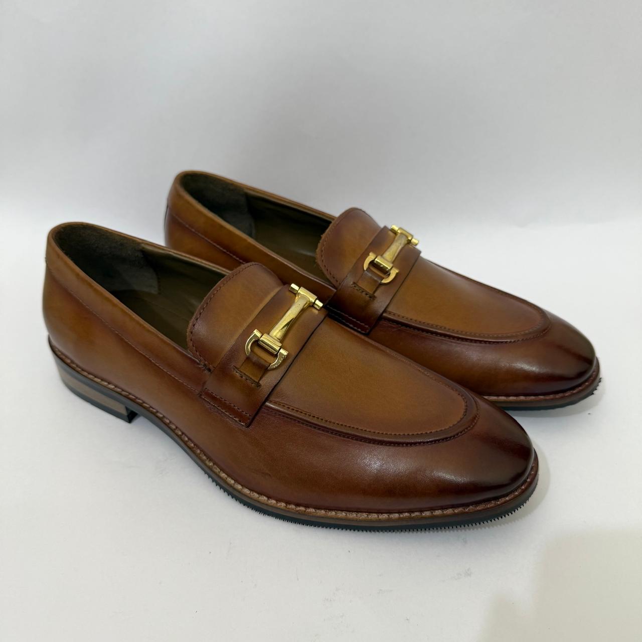 TAN LEATHER HORSEBIT LOAFERS