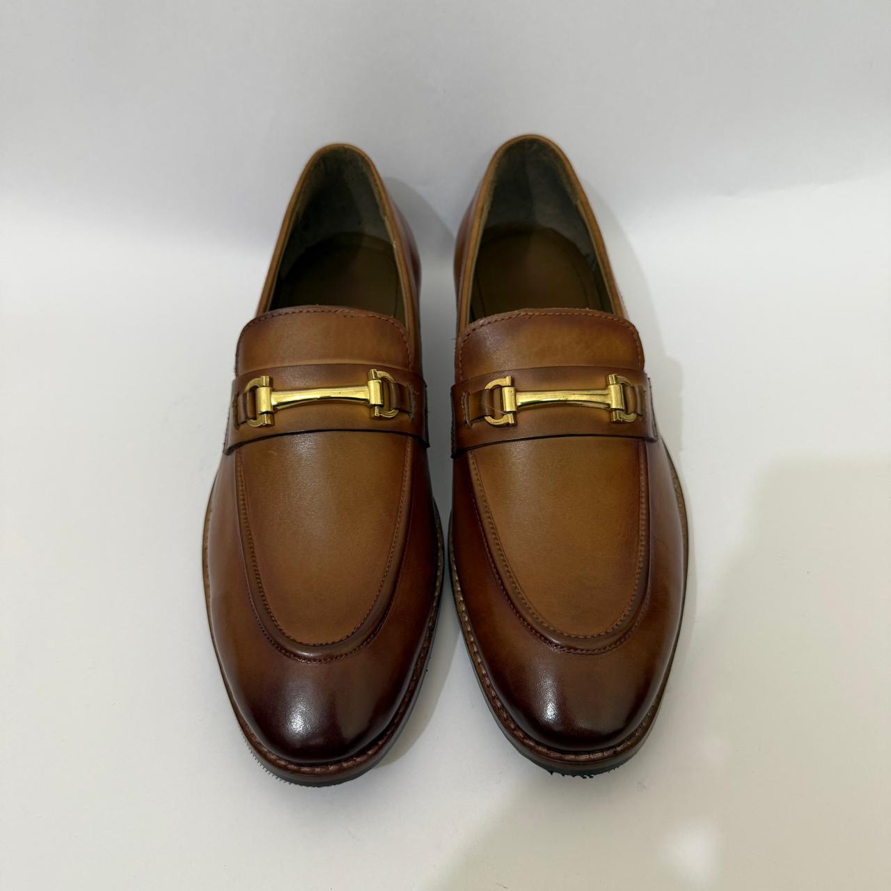 TAN LEATHER HORSEBIT LOAFERS