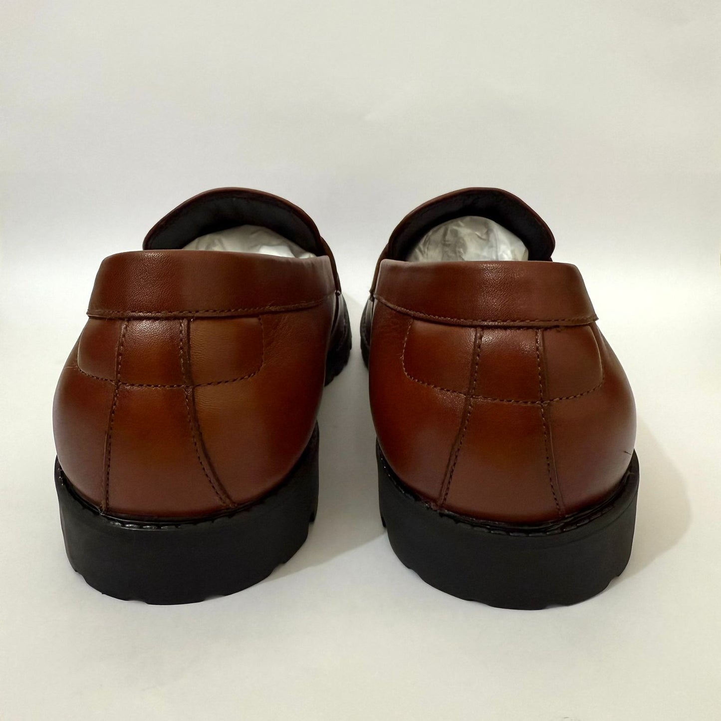 BROWN-CREAM PENNY LOAFERS