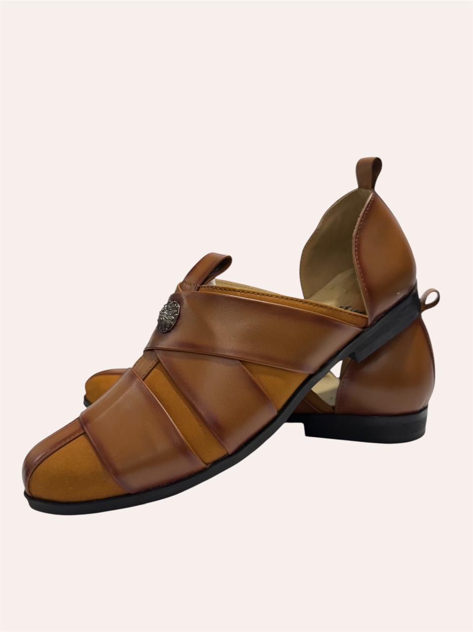 ETHNIC PATHANI TAN SANDAL