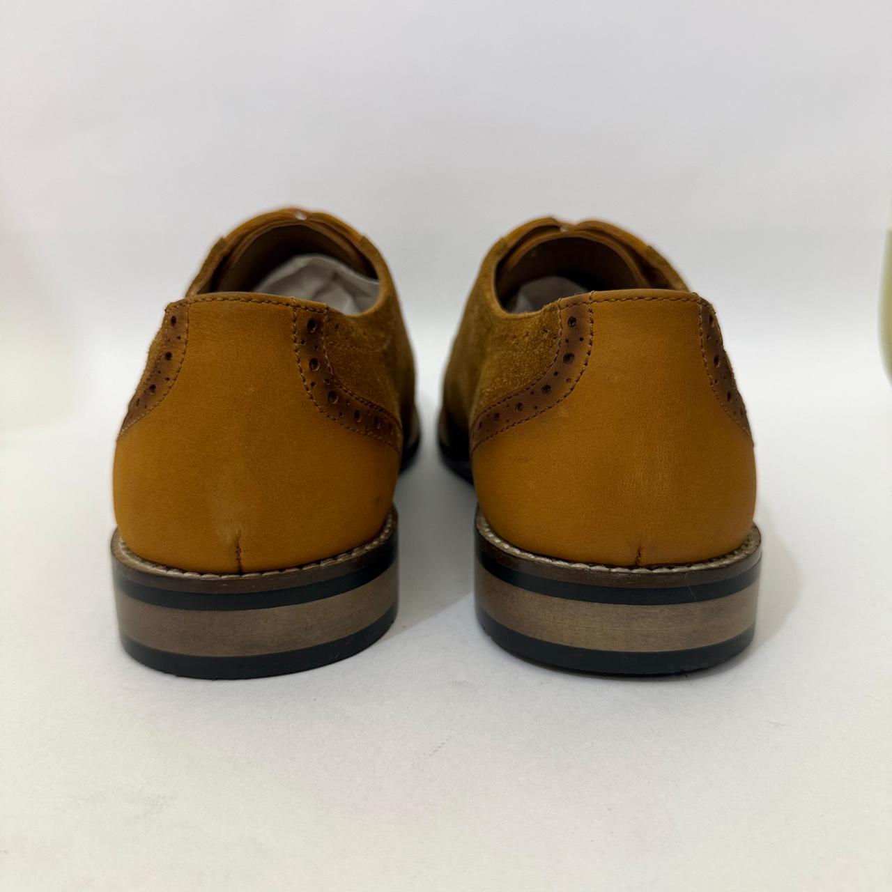 TAN SUEDE & LEATHER WINGTIP BROGUES