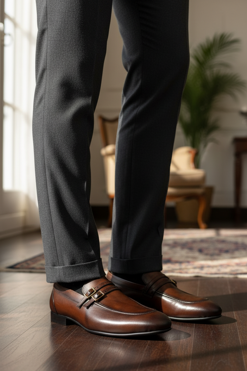 DOUBLE MONK STRAP LOAFERS