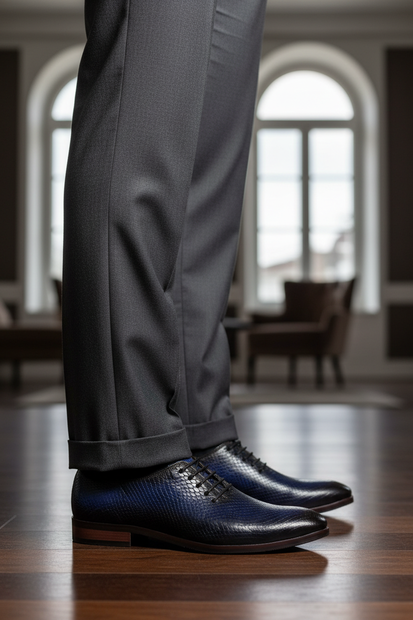MIDNIGHT BLUE LUXE TEXTURED OXFORDS