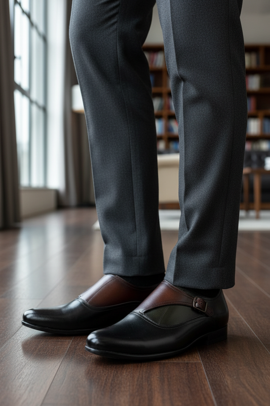 THREE-TONE MONK SLIP-ONS