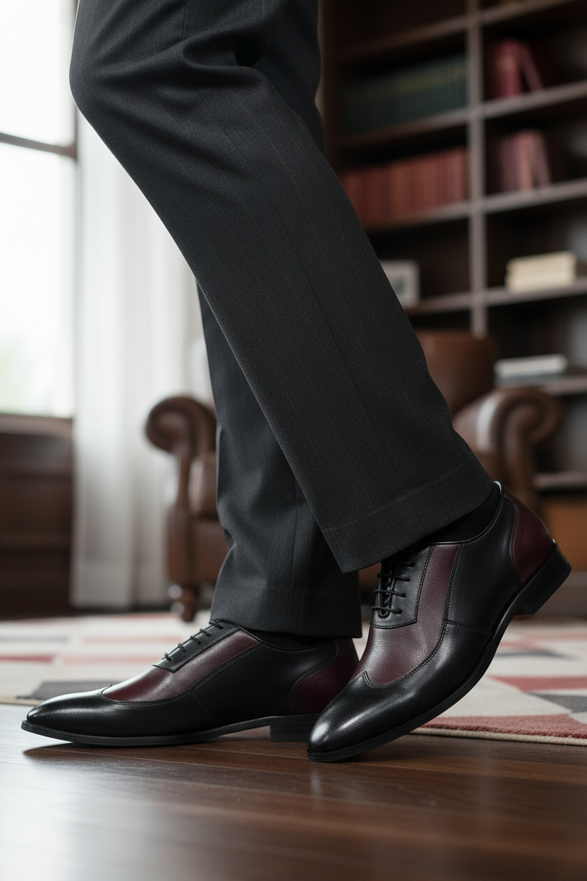 TWO-TONE OXFORD LACE-UP DRESS SHOE