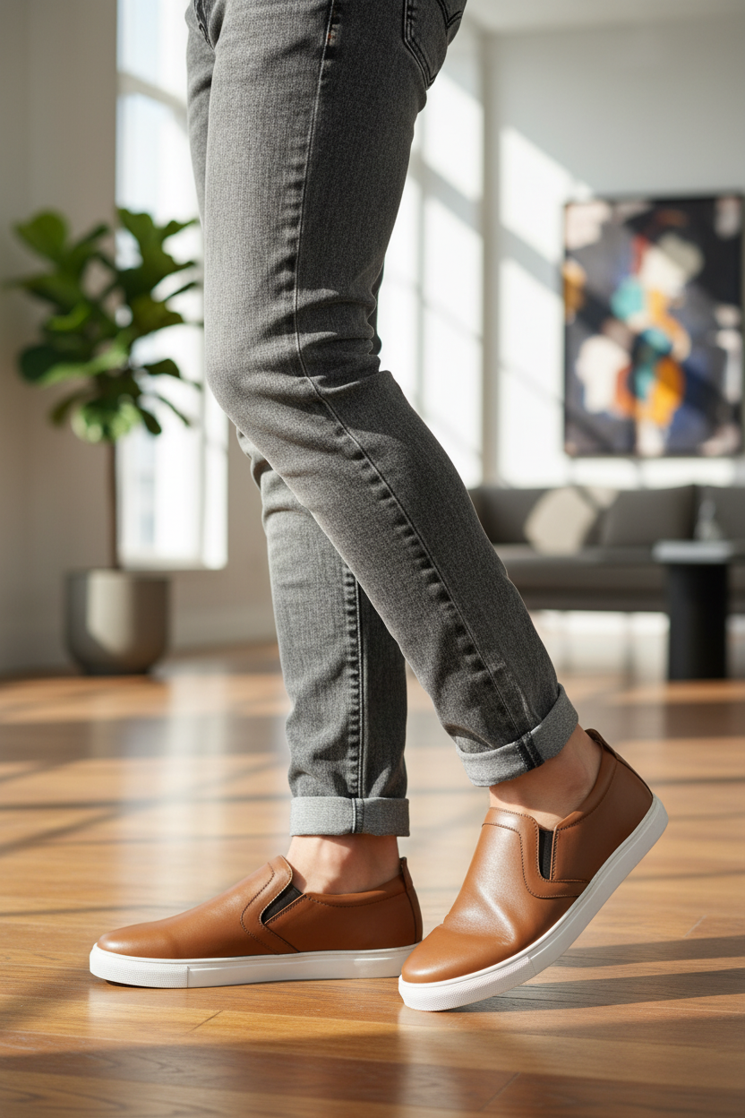 TAN SLIP-ON SNEAKER