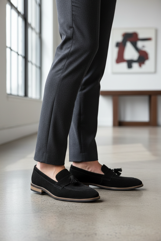 SUEDE TASSEL LOAFERS