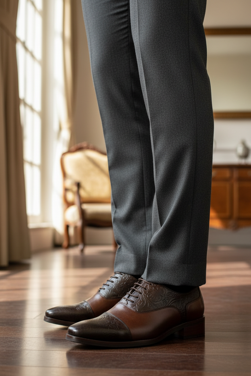 TWO-TONE HANDCRAFTED LEATHER OXFORD